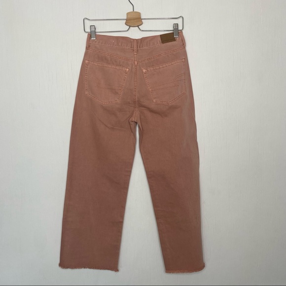 American Eagle Wide Leg Crop Jeans Button Fly in Blush Size 2 - Picture 7 of 7